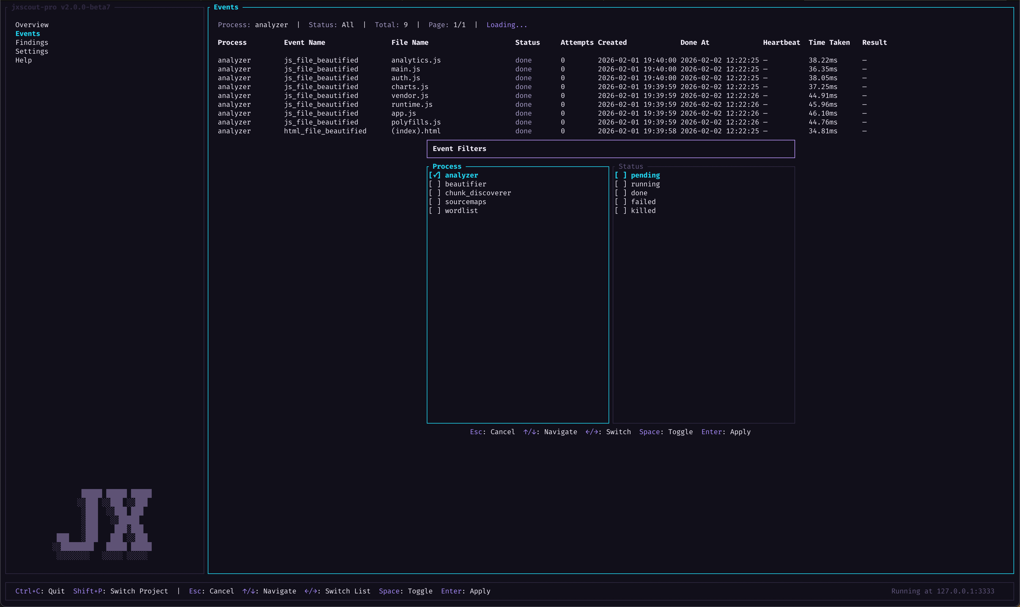 event filters
