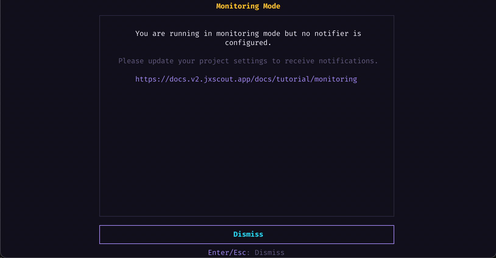 monitoring warning