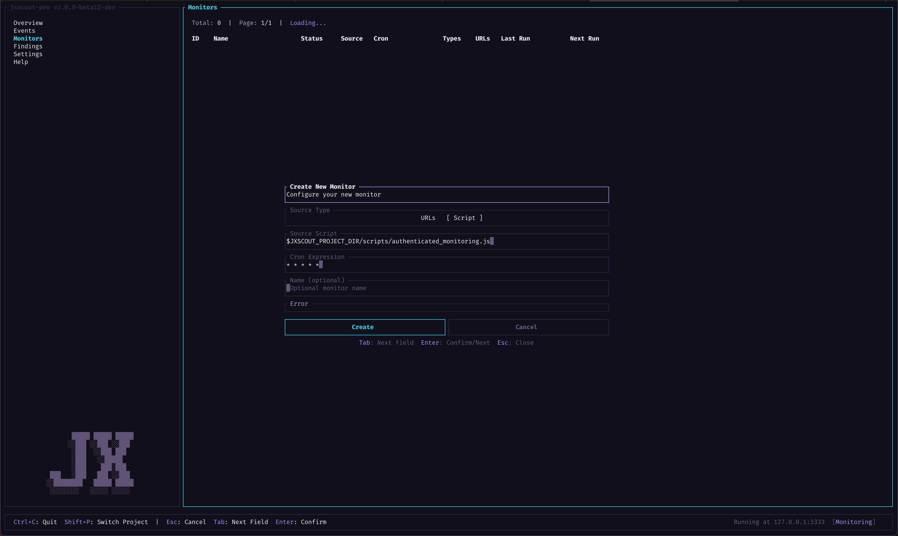 monitoring script