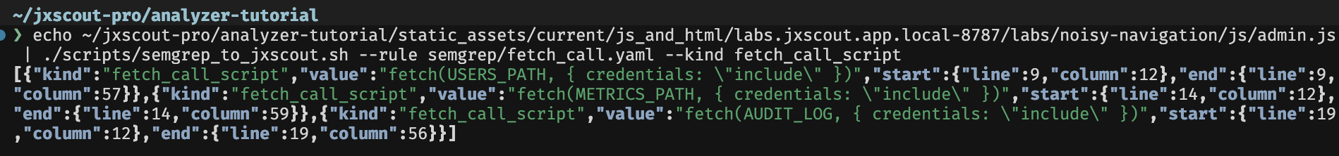 semgrep to jxscout